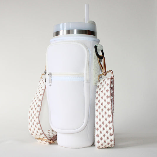 1.2L Beige Bottle Carrier with Beige Square Strap